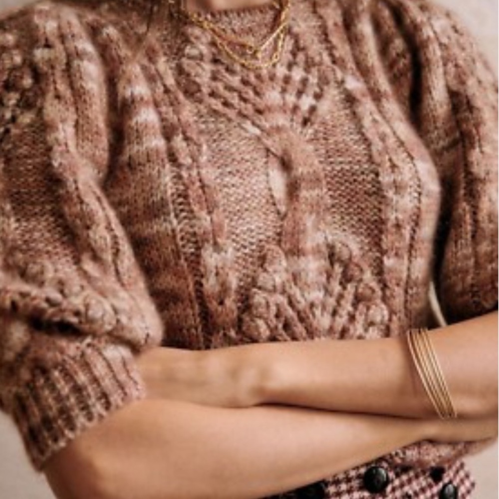 Sézane Giulia Pullover Knit Mohair Blend Brown Sweater - Picture 2 of 7